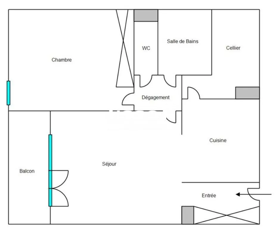 Appartement T2 de 47 m² avec balcon et parking à Nîmes, Résidence sécurisée 