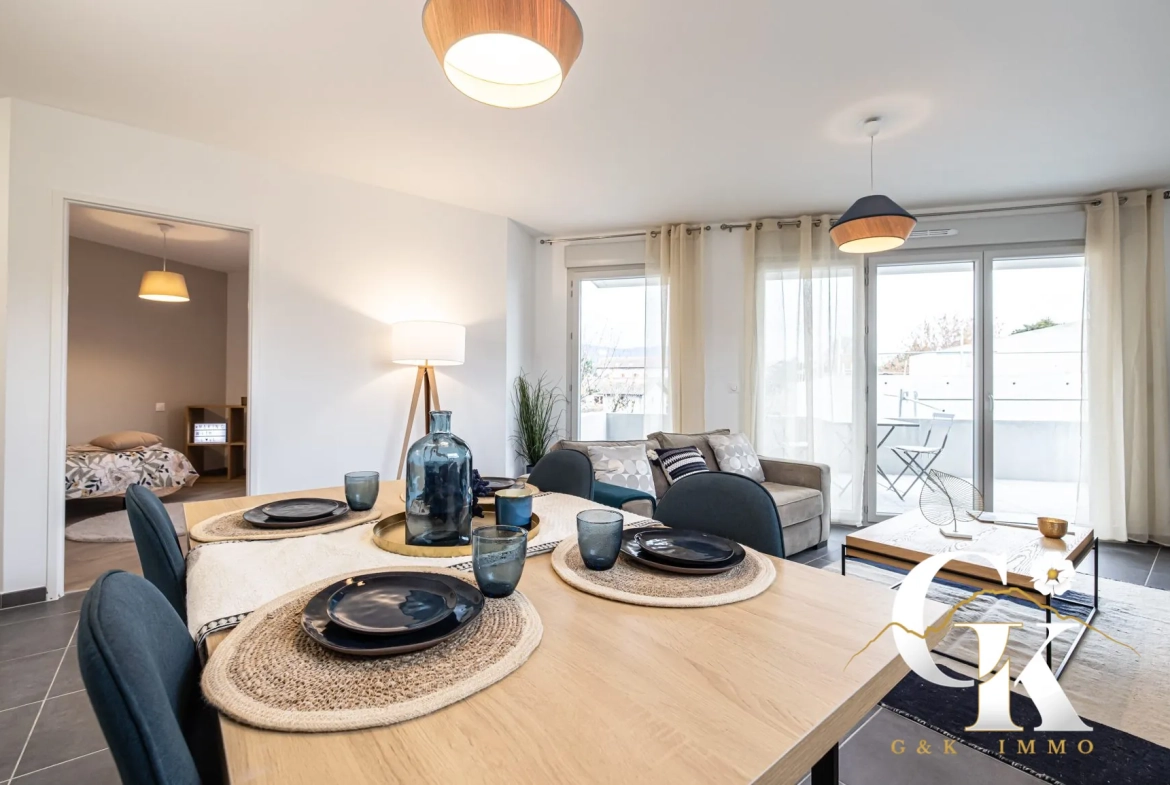 Appartement neuf avec terrasse à Moirans – 2 pièces, parking, vue sur espace vert 