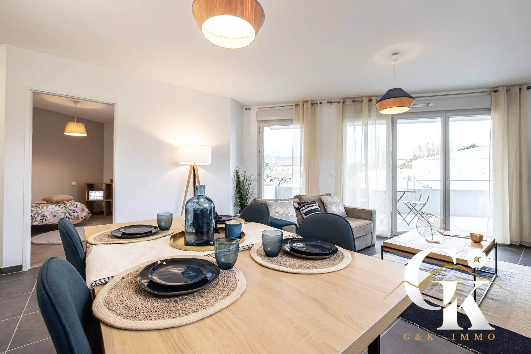Appartement neuf avec terrasse à Moirans – 2 pièces, parking, vue sur espace vert 