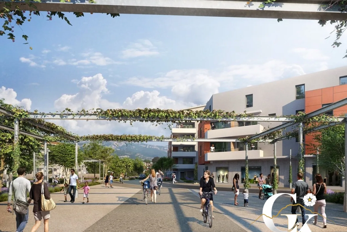 Appartement neuf avec terrasse à Moirans – 2 pièces, parking, vue sur espace vert 