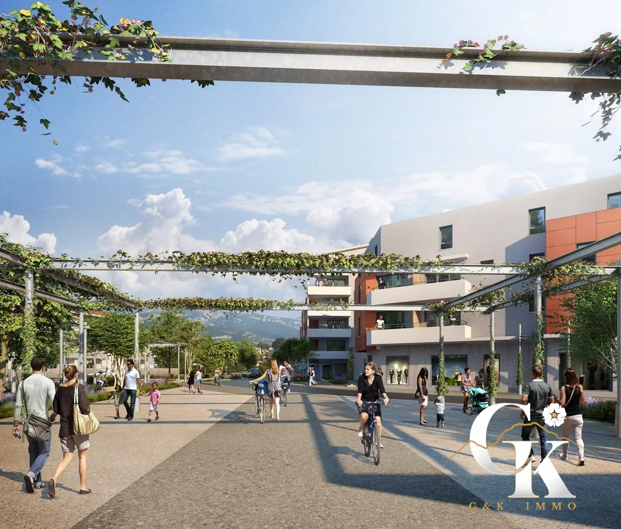 Appartement neuf avec terrasse à Moirans – 2 pièces, parking, vue sur espace vert 