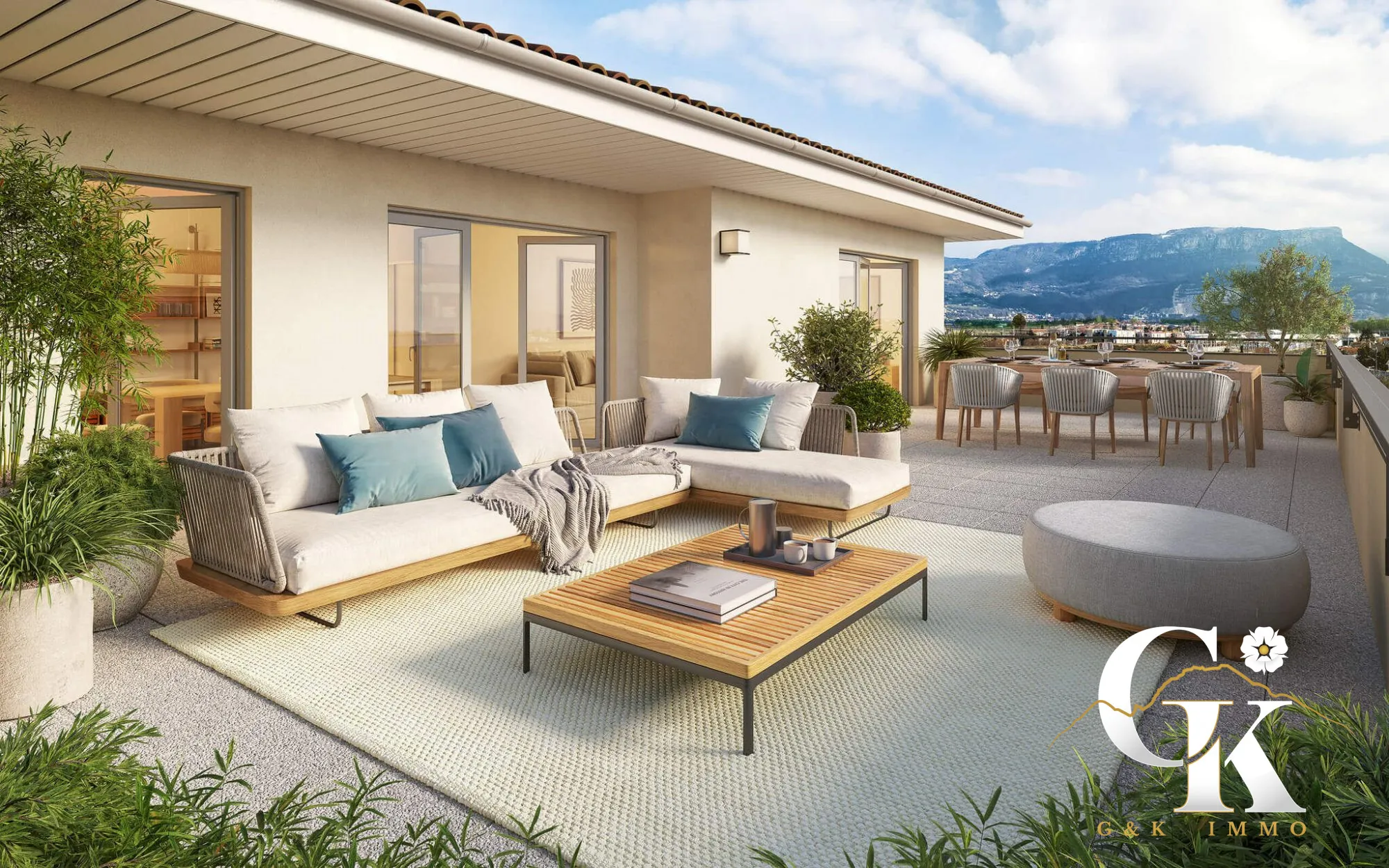 Appartement neuf avec terrasse à Moirans – 2 pièces, parking, vue sur espace vert 