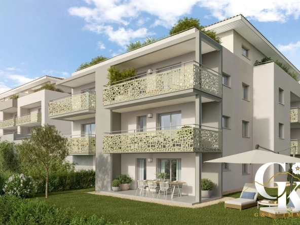 Appartement neuf avec terrasse à Moirans – 2 pièces, parking, vue sur espace vert