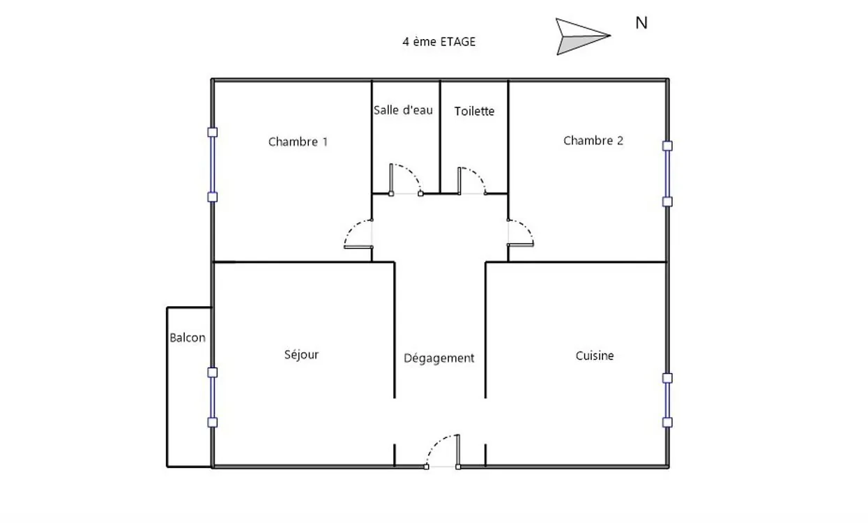 Appartement T3 à vendre à Grenoble - Dernier étage avec balcon et cave 