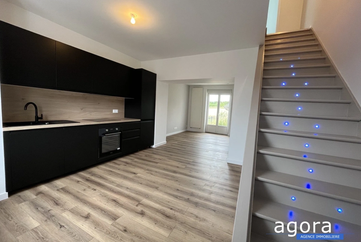 Maison mitoyenne rénovée à Joudreville avec 2 chambres et vue champêtre 
