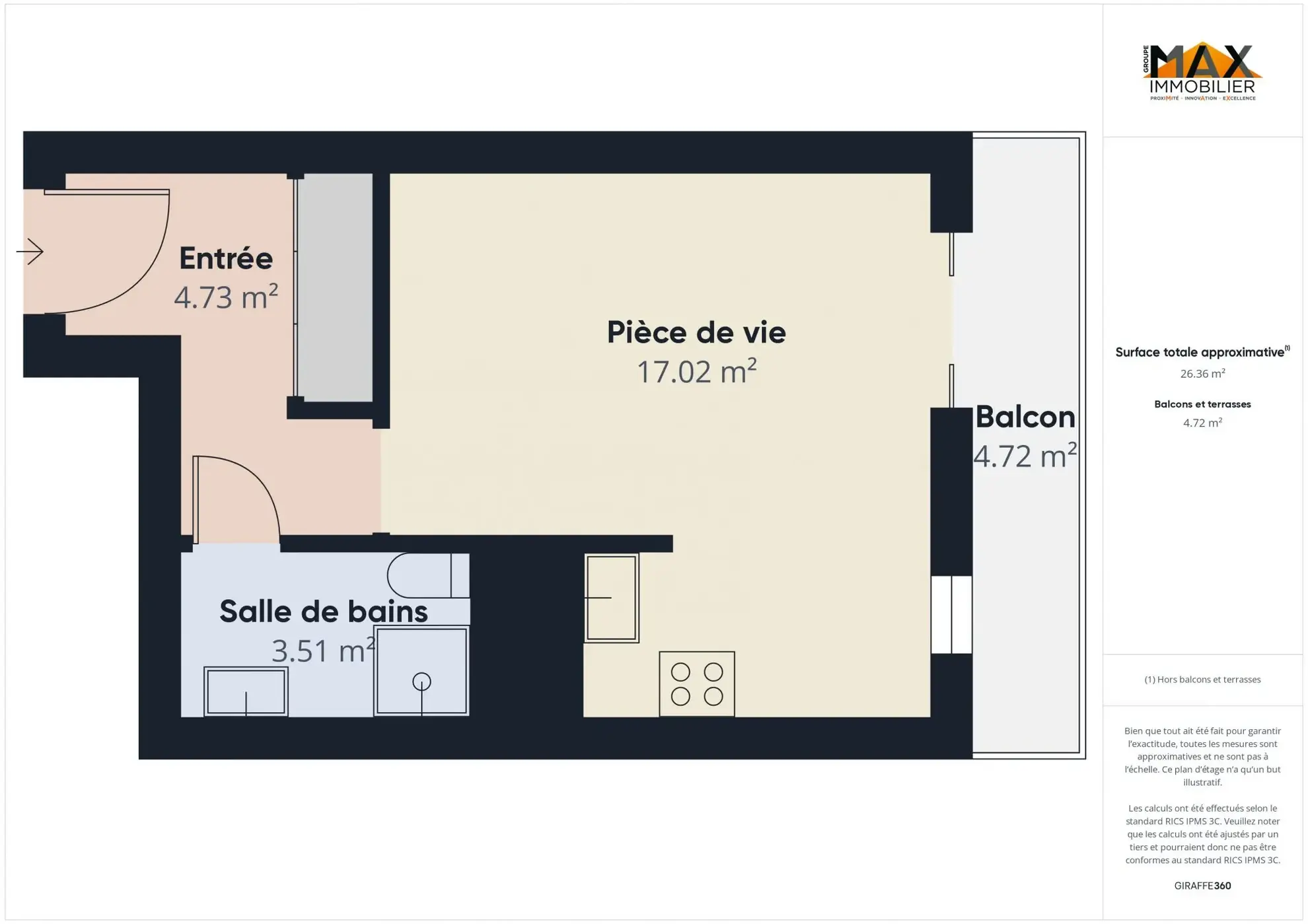 Appartement F1 avec vue mer à Ajaccio - Le Majorque, idéal investissement 