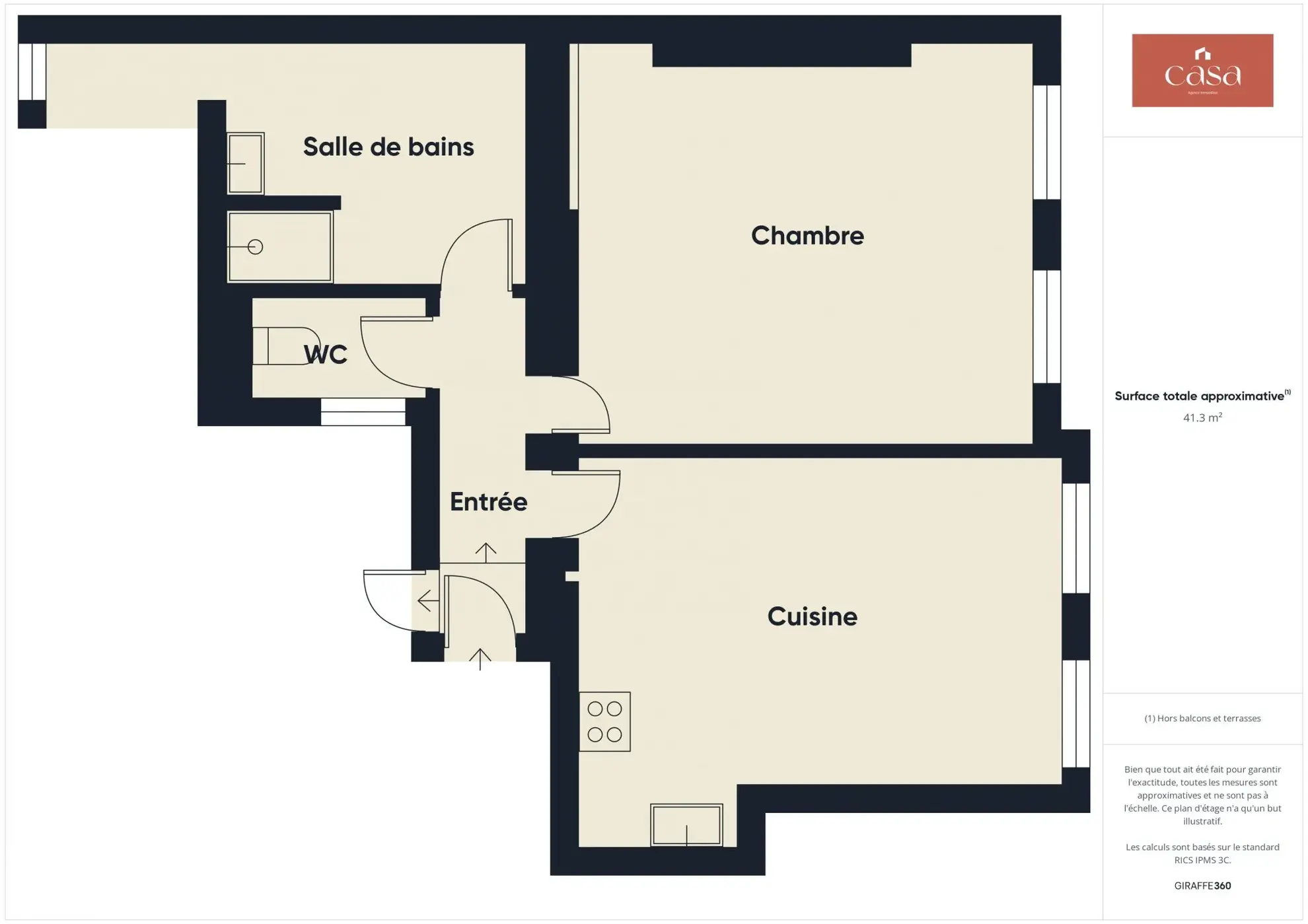 Appartement de 2 pièces à Falaise, dernier étage, lumineux et proche des commerces 