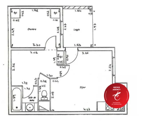 Plan Magnifique Mazet de 36 m² avec piscine et vue mer aux Issambres 