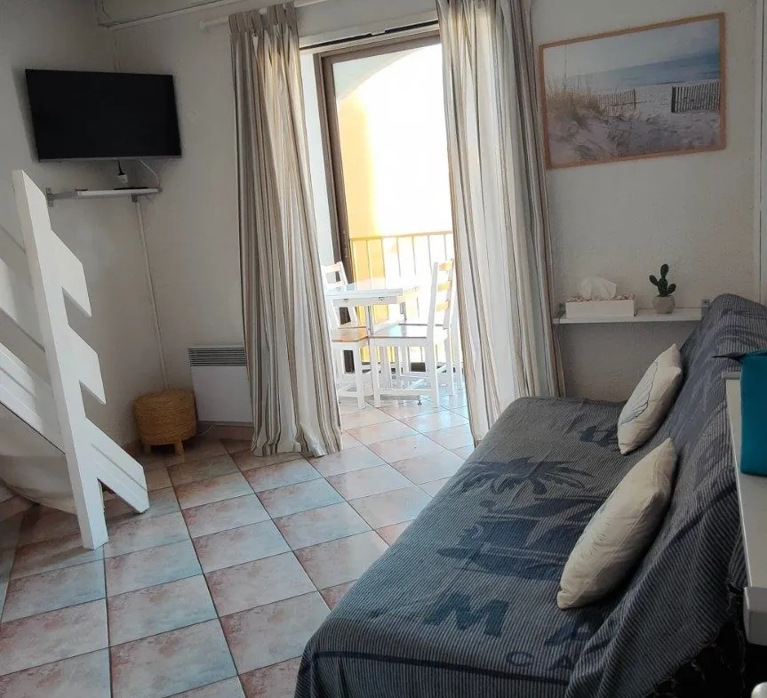 Appartement T2 en mezzanine avec garage face à la plage au Le Barcarès 
