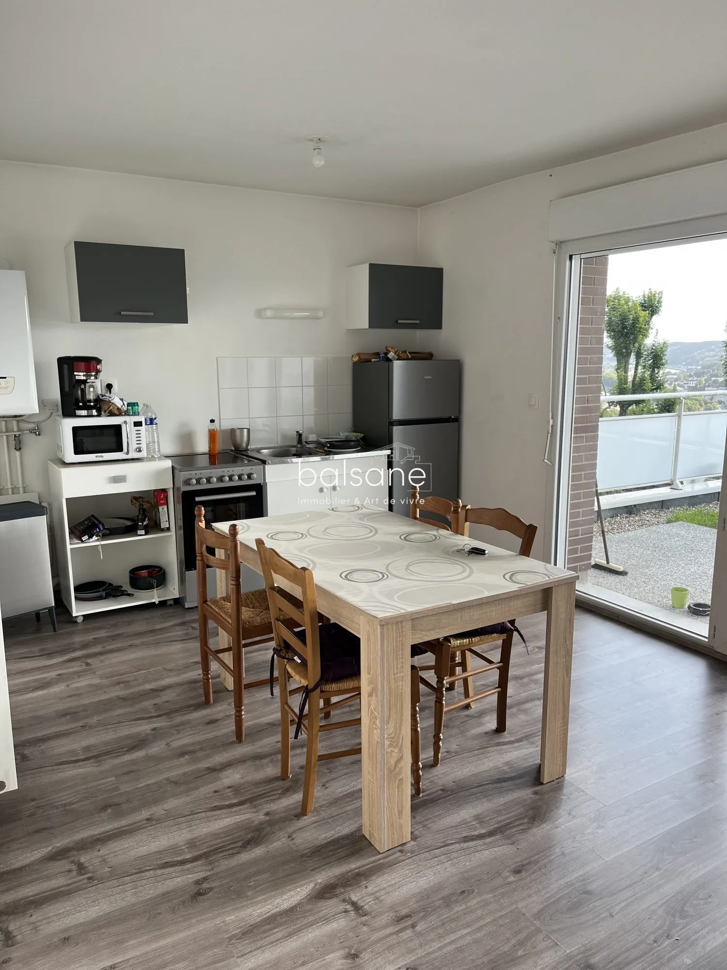 Appartement T2 loué avec terrasse et double parking à Deville-lès-Rouen 