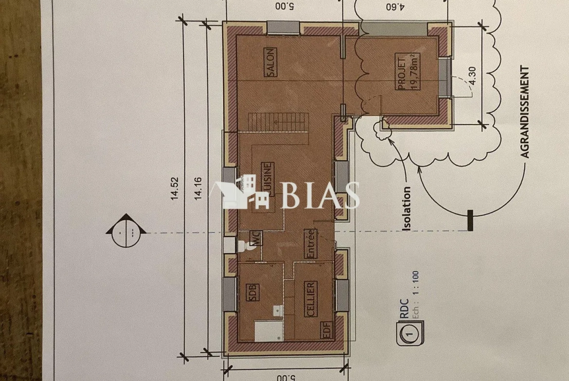 Maison à rénover sur un beau terrain à La Mailleraye-sur-Seine 
