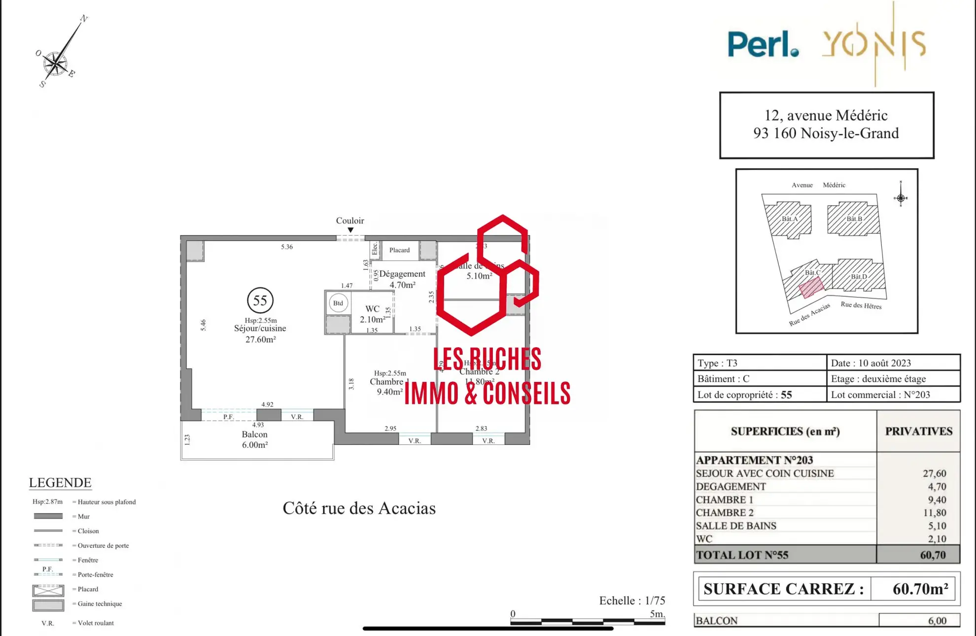 Appartements T3 neufs lumineux avec balcon et parking à Noisy-le-Grand 