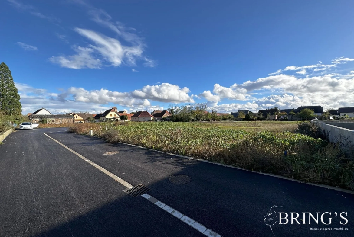Terrain constructible viabilisé de 6,68 ares à Meyenheim, proche A35 et gare 