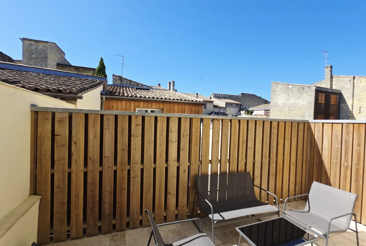 Appartement rénové de 55 m² avec terrasse au cœur de Bastide, Libourne 