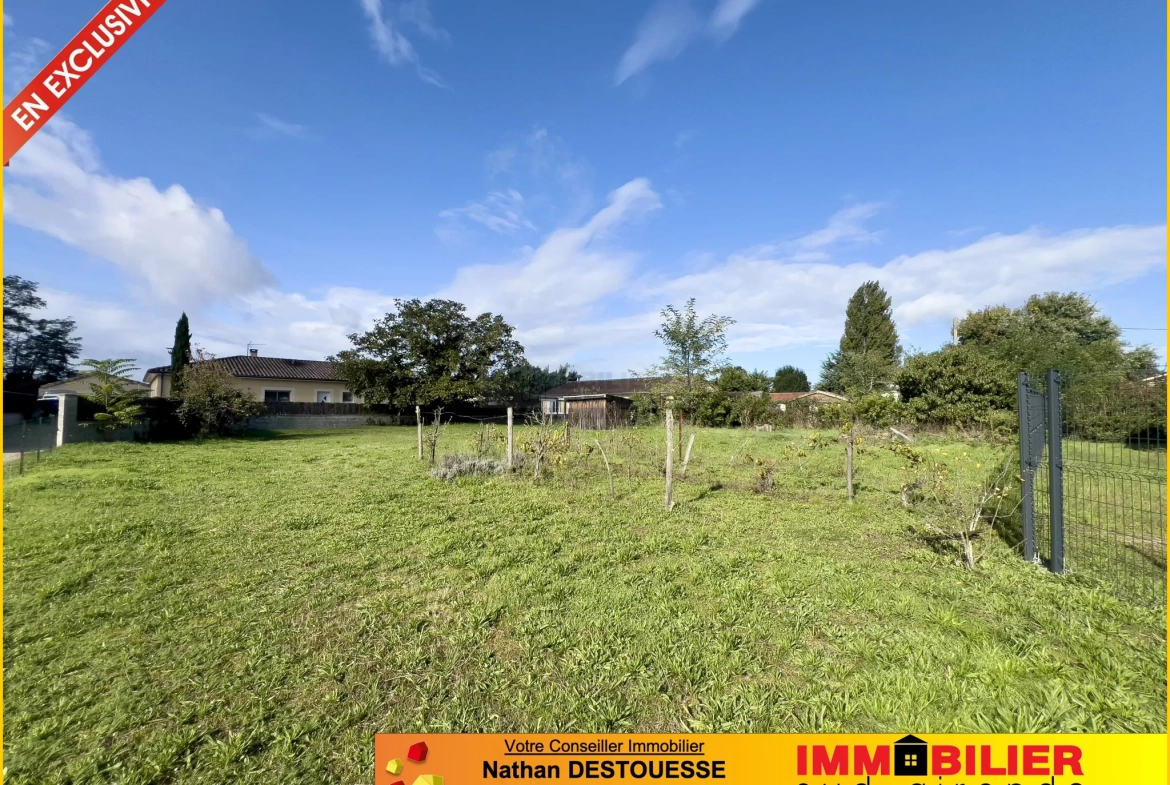 Terrain à bâtir viabilisé de 1031 m² à Podensac, proche centre 