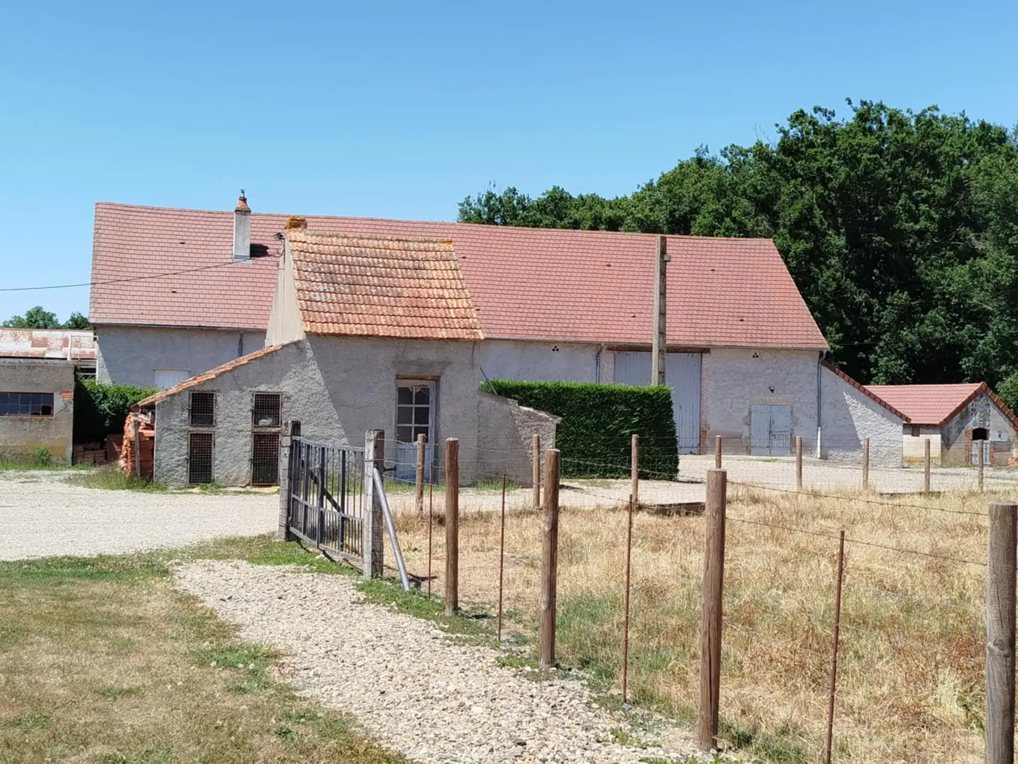 Propriété agricole à vendre à Saint-Rémy-en-Rollat - 8 hectares avec habitation et hangars 