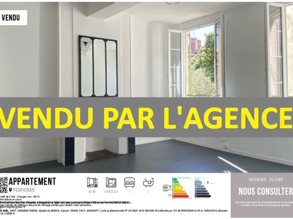Appartement 2 pièces rénové à Perpignan centre-ville - Investissement ou résidence