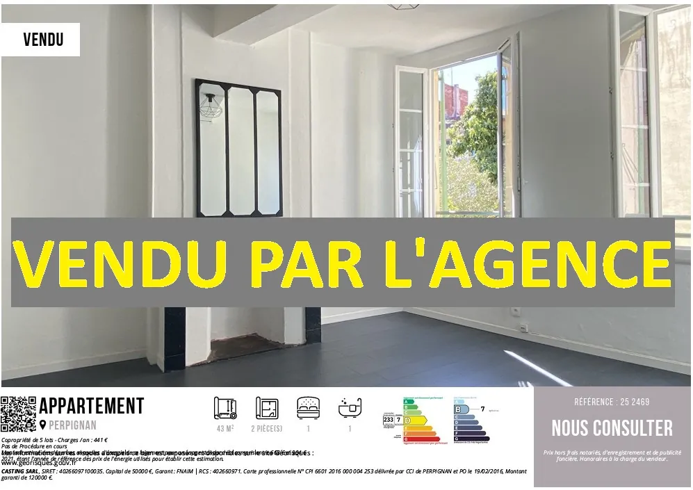 Appartement 2 pièces rénové à Perpignan centre-ville - Investissement ou résidence 
