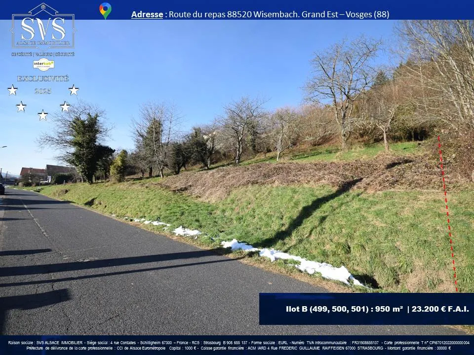 Terrains constructibles à Wisembach (88520) – 1880 m² disponibles 