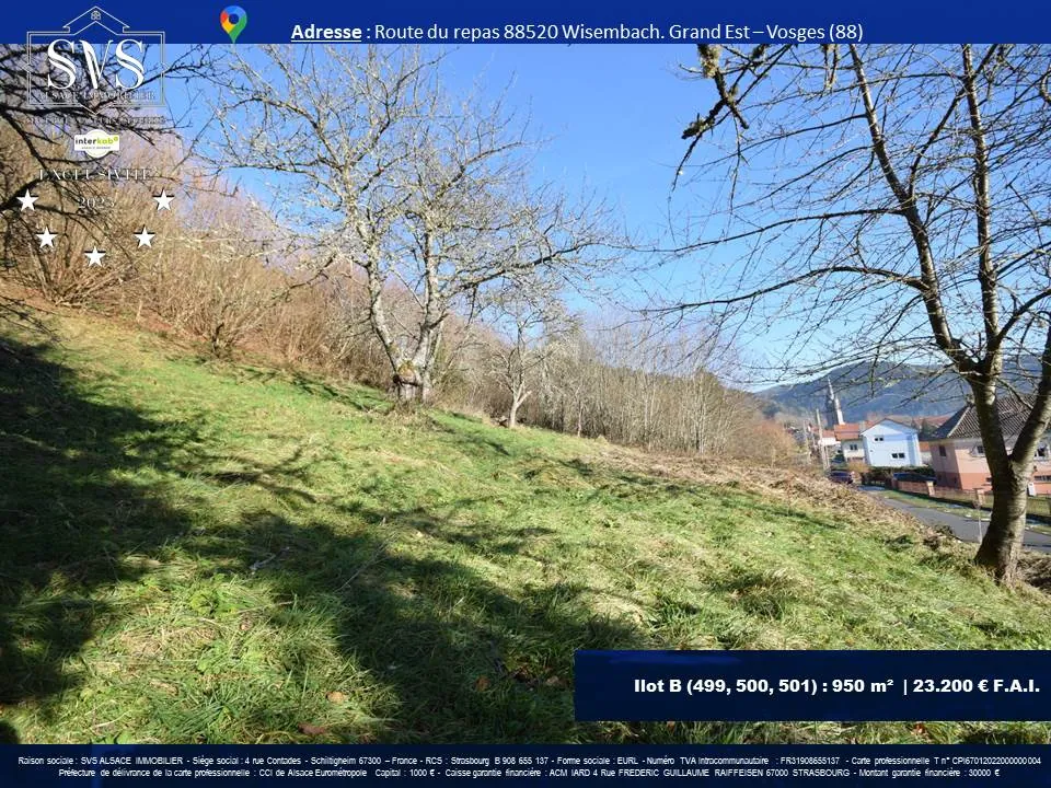 Terrains constructibles à Wisembach (88520) – 1880 m² disponibles 