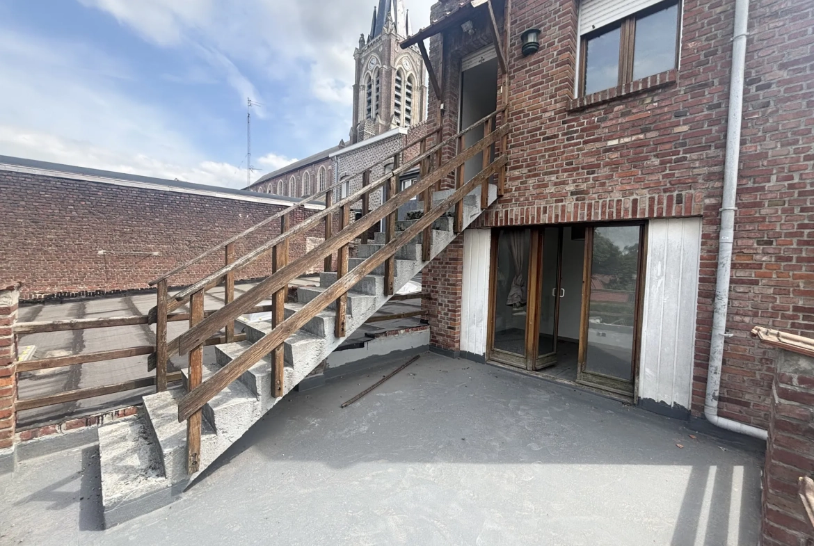 Bel appartement T3 bis avec terrasse et jardin au centre d'Halluin 