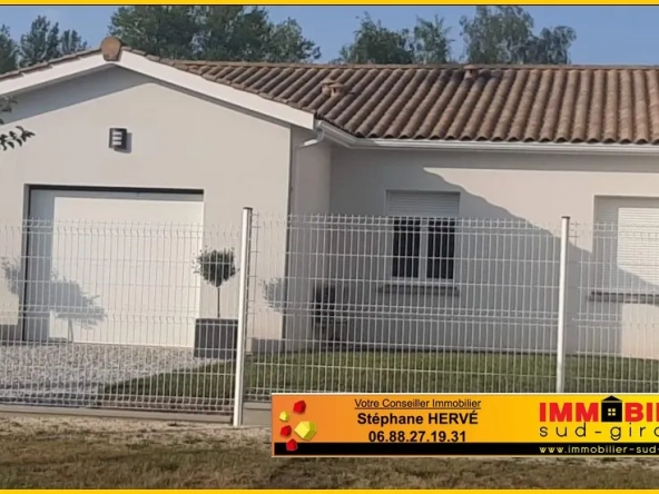Maison contemporaine 2020 avec 3 chambres, terrasse et garage à Langon