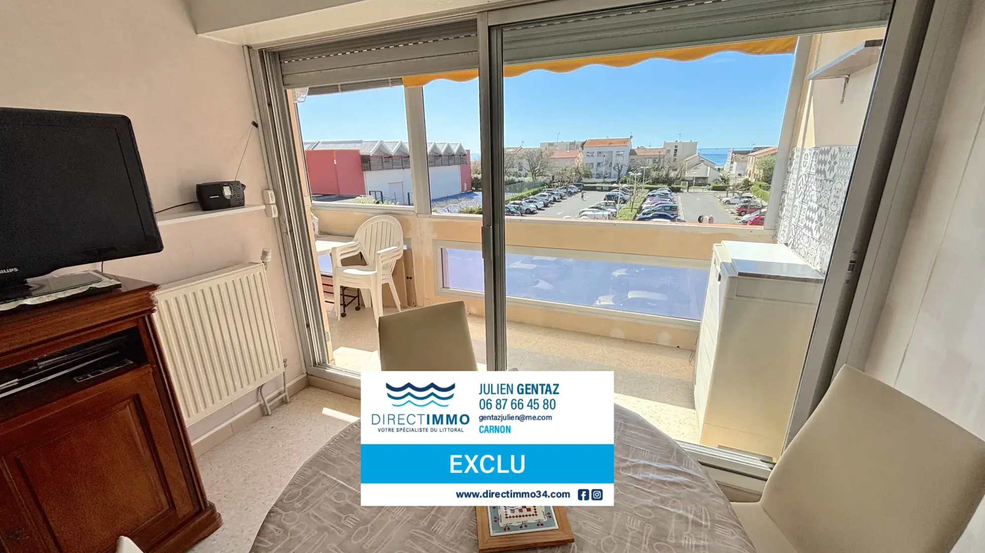 Appartement T2 avec loggia sud et vue mer à Carnon-Plage 