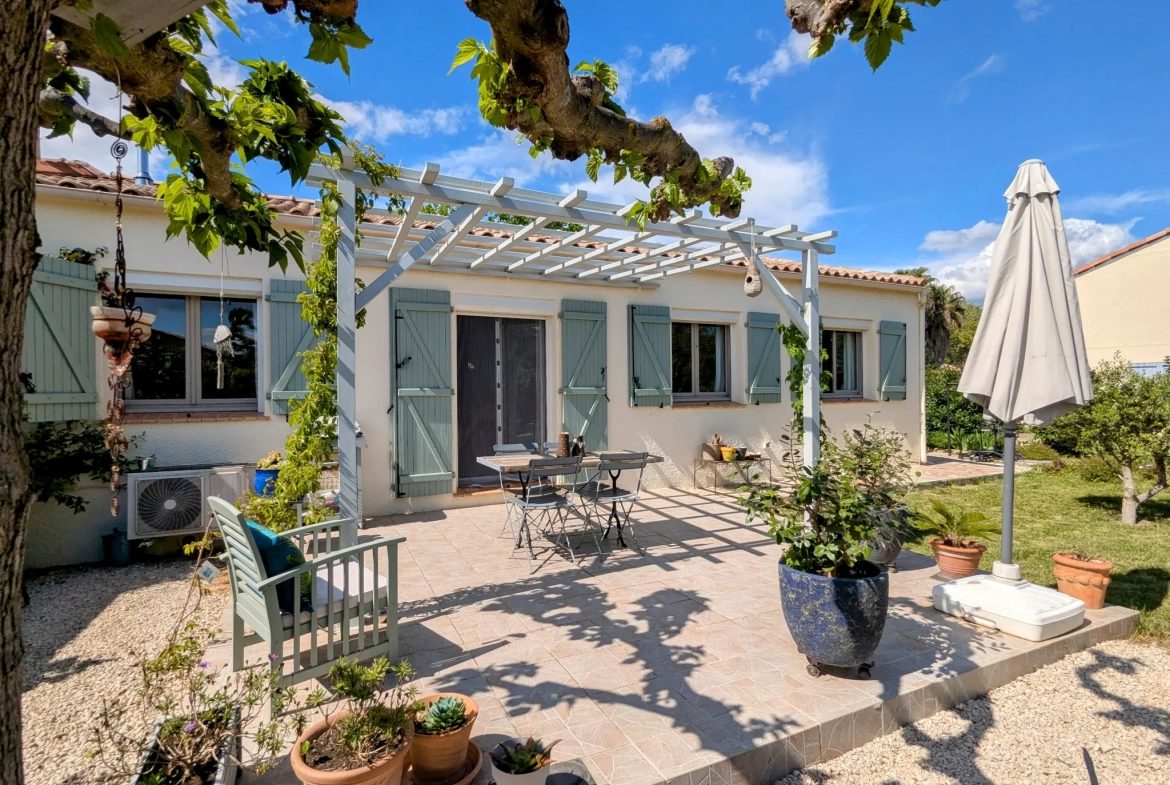 Villa de plain-pied à Ginestas avec jardin et stationnement multiple 