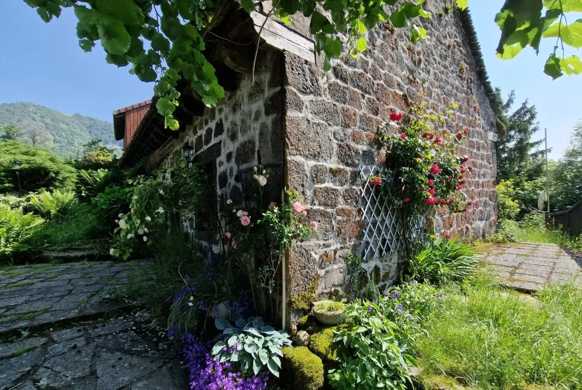 Maison en pierre avec dépendance et vue sur la vallée à St Cirgues de Jordanne 