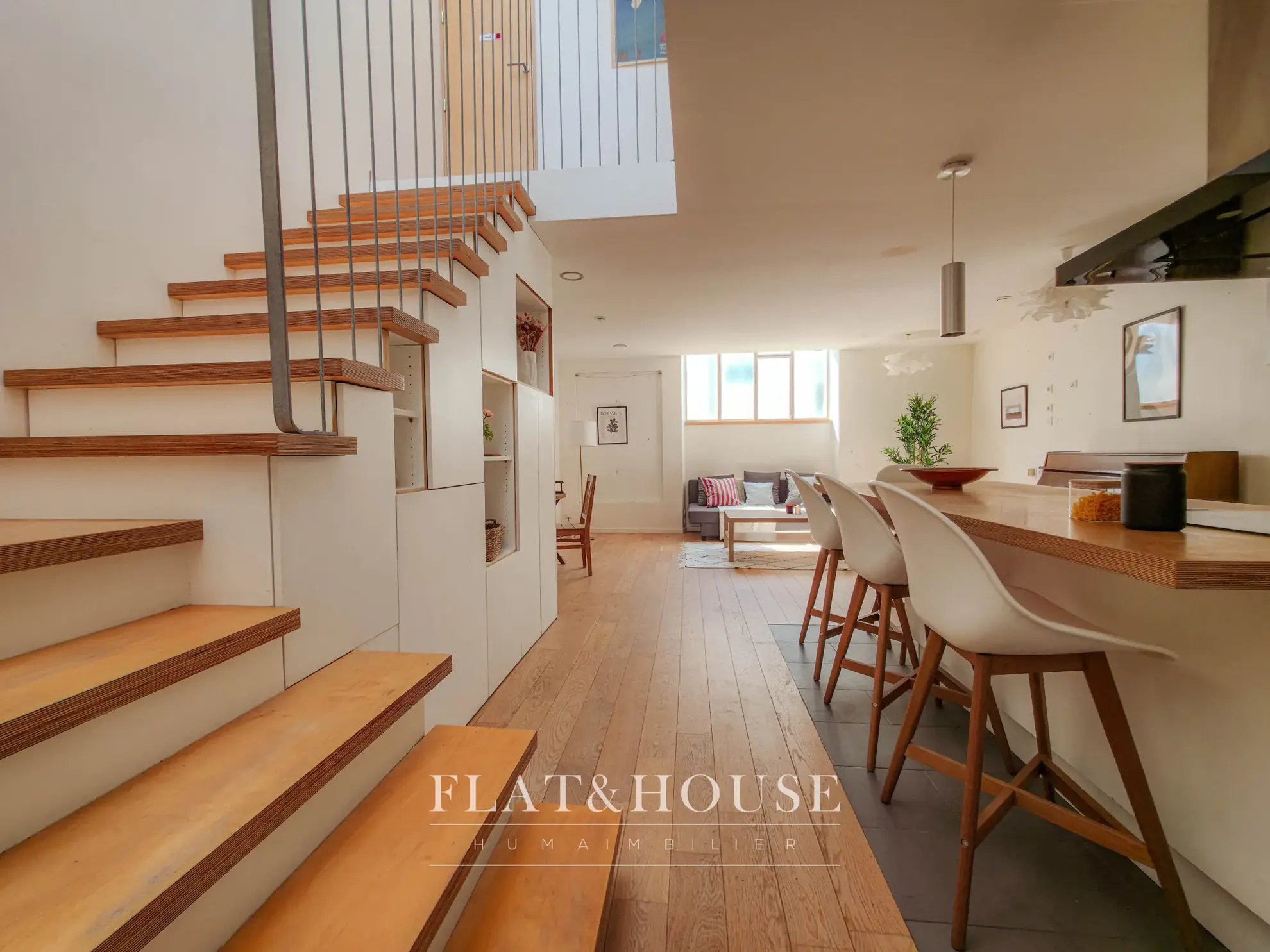 Achat appartement duplex de 69 m² style loft à Nantes centre 