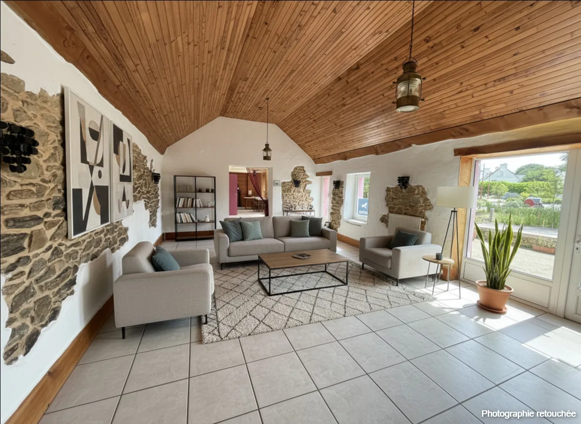 Maison à vendre à Saint Derrien, 5 pièces, 155 m² avec dépendance et vue nature 