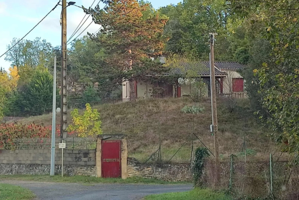 Propriété à réhabiliter avec deux maisons et grand garage à Lacapelle Biron 