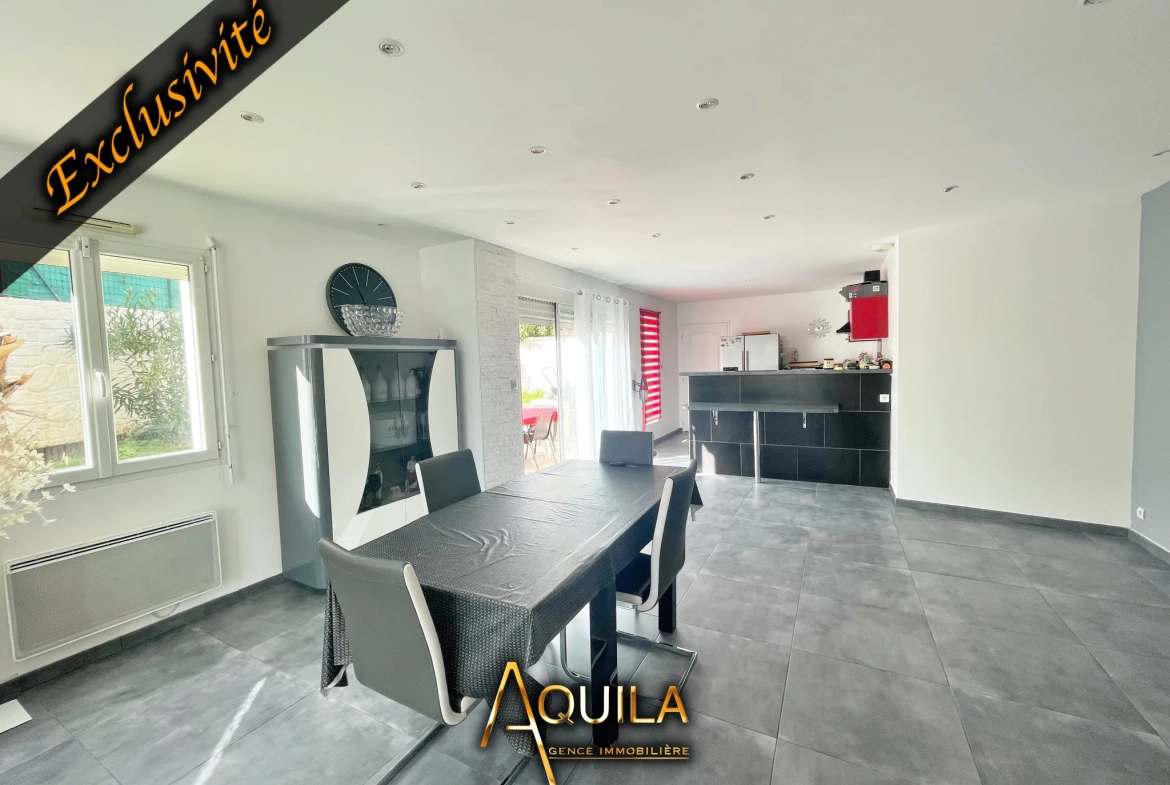 Villa individuelle avec piscine, 3 chambres, terrain arboré à Béziers 