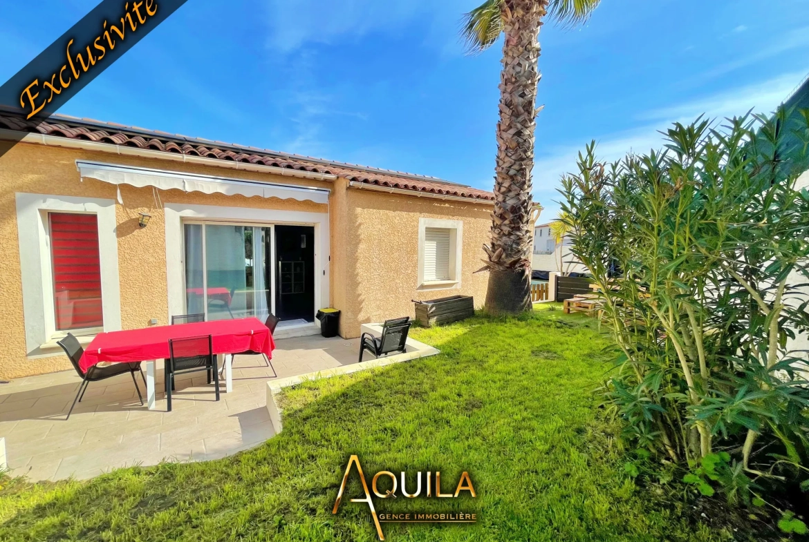 Villa individuelle avec piscine, 3 chambres, terrain arboré à Béziers 