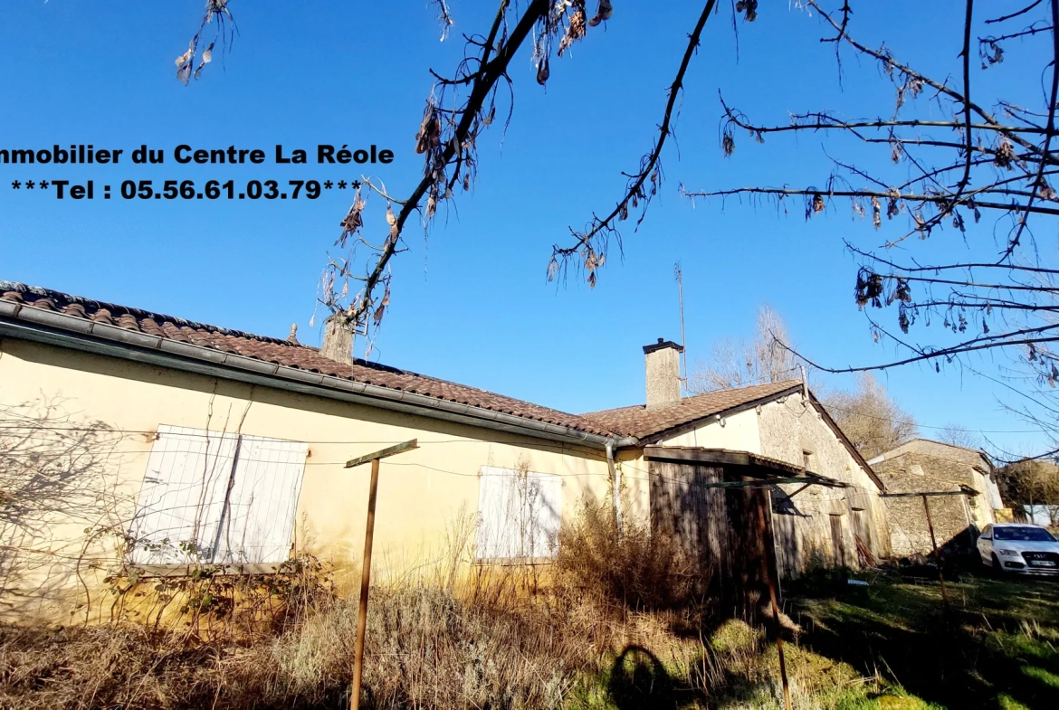 Ancien corps de ferme à rénover sur 9,80 hectares à La Reole 