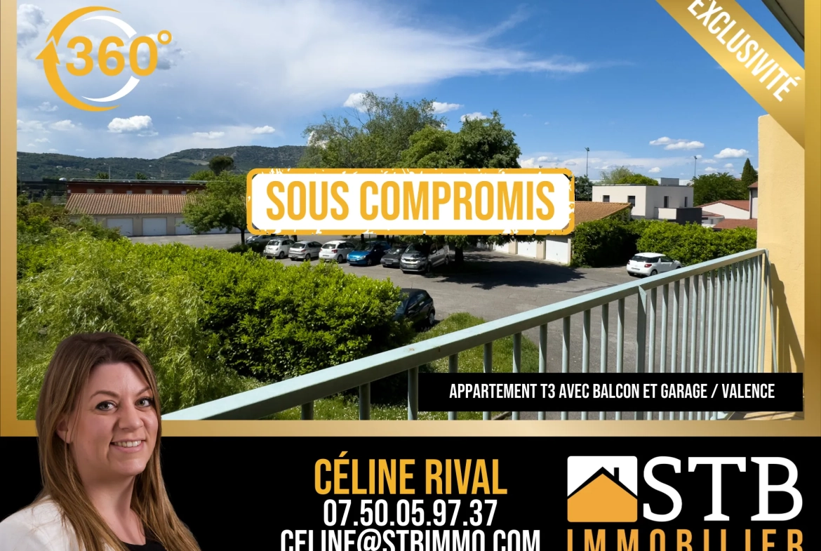 Appartement rénové de 61 m² avec balcon, garage et cave à Valence 