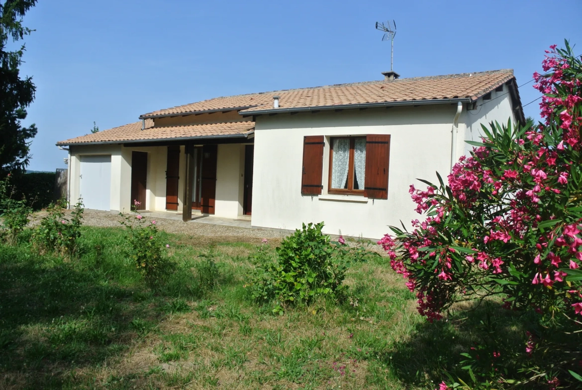Maison de plain-pied à vendre près de Marmande avec grand jardin à Beaupuy 