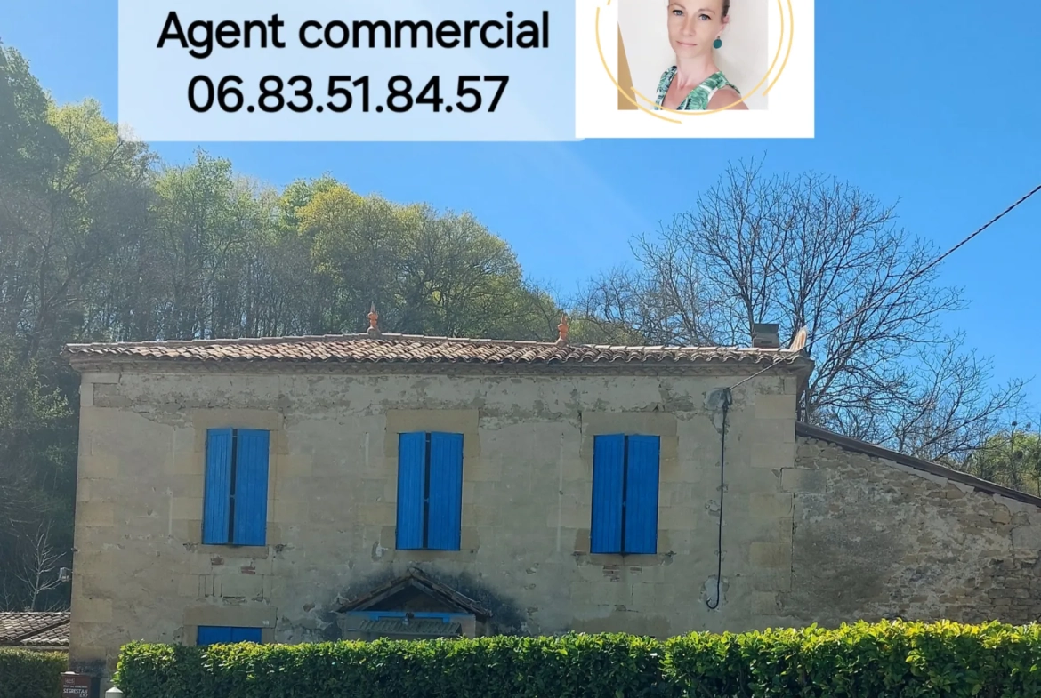 Maison en pierre de 110 m² avec jardin et dépendances près de La Réole 
