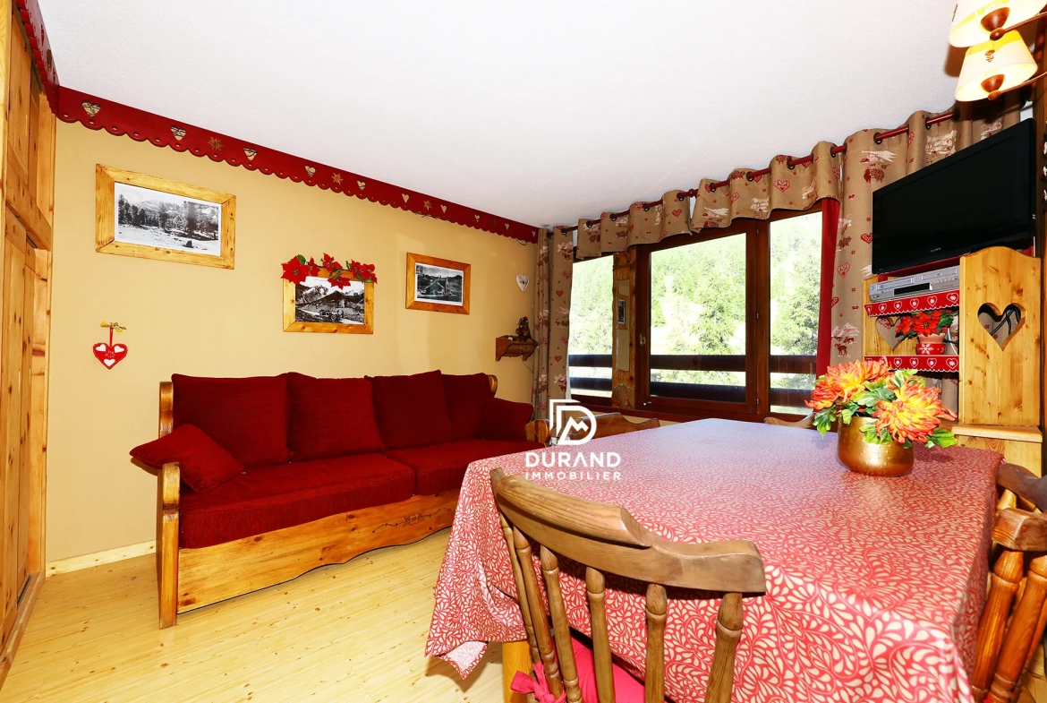 beaux appartements à vendre à Vars - T2 bis rénové avec cheminée et ambiance chalet 