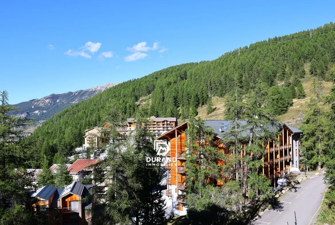 beaux appartements à vendre à Vars - T2 bis rénové avec cheminée et ambiance chalet 