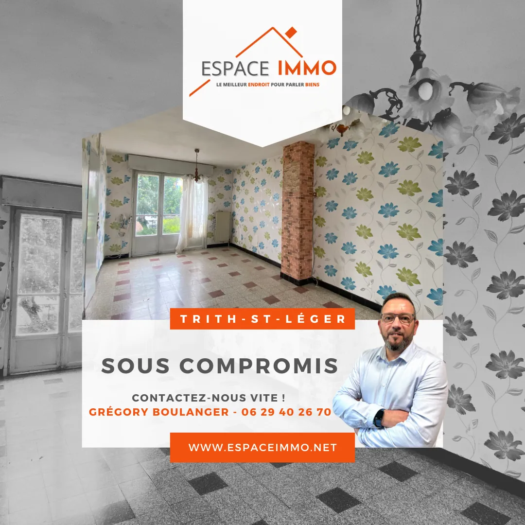 Maison à rénover de 80 m² avec 3 chambres, jardin et garage à Trith Saint Léger 