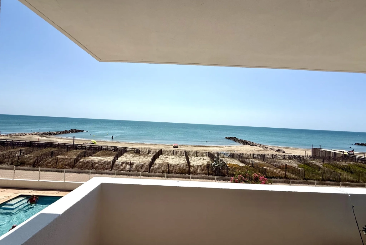 Appartement T2 vue mer à Frontignan Plage avec piscine et parking 