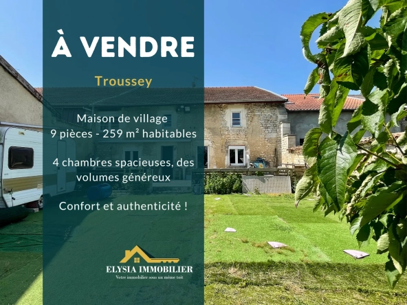Achat maison de charme à Troussey avec vue sur la Meuse, 9 pièces, 259 m2