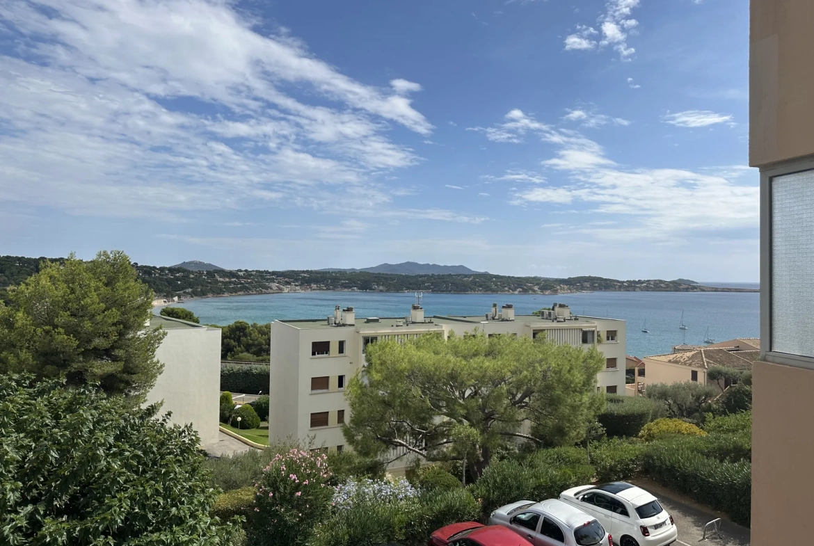 Appartement T2 avec vue mer à vendre à Bandol, résidence sécurisée à 15 minutes de la plage 