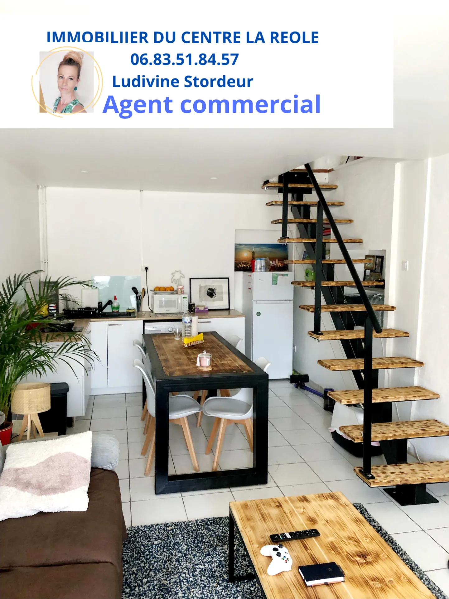 Appartement duplex à La Réole de 40 m² avec séjour lumineux et chambre confortable 