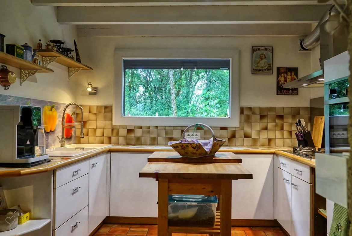 Maison contemporaine écologique avec vue sur la vallée du Lot, située dans un parc de 5000 m² à Castelfranc 