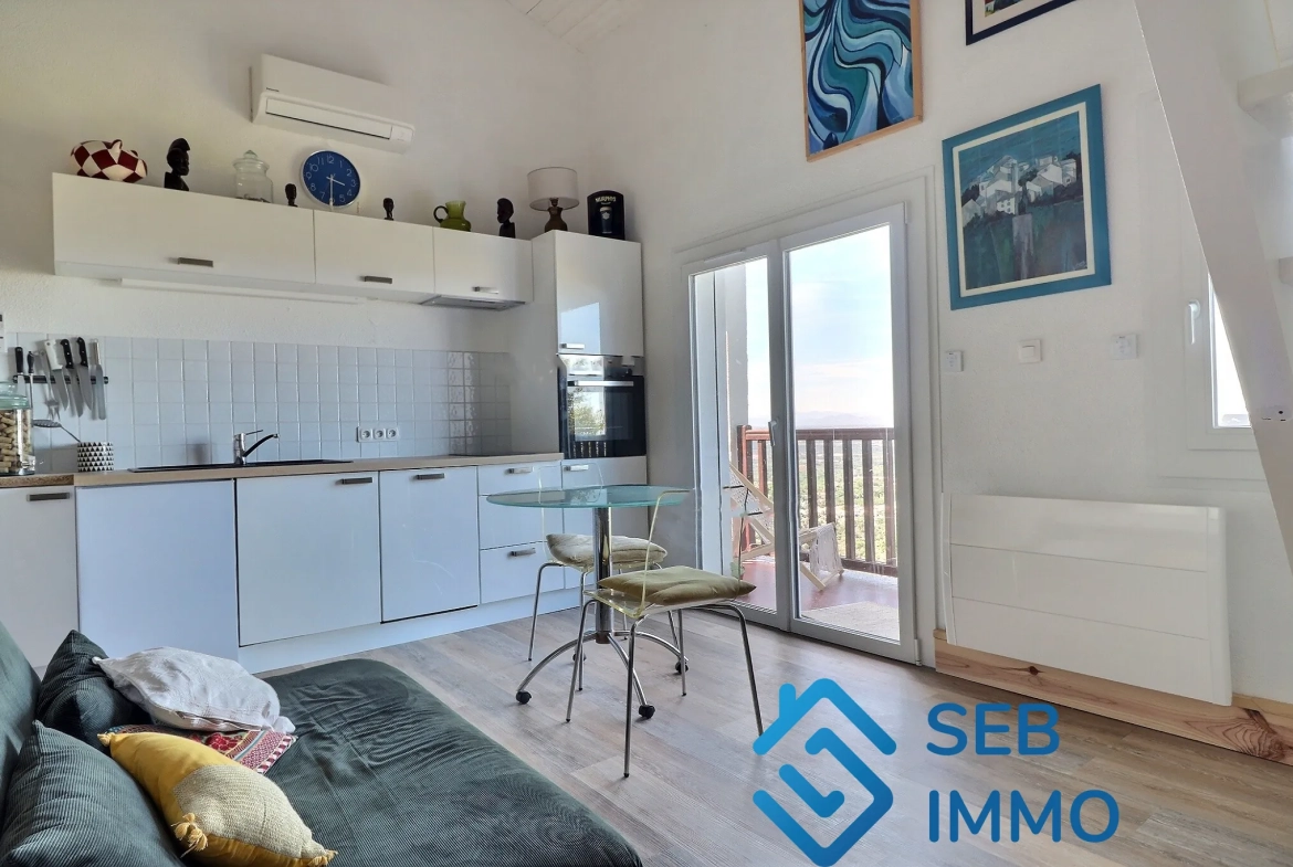 Maison indépendante rénovée avec vue spectaculaire à Laroque-des-Albères 
