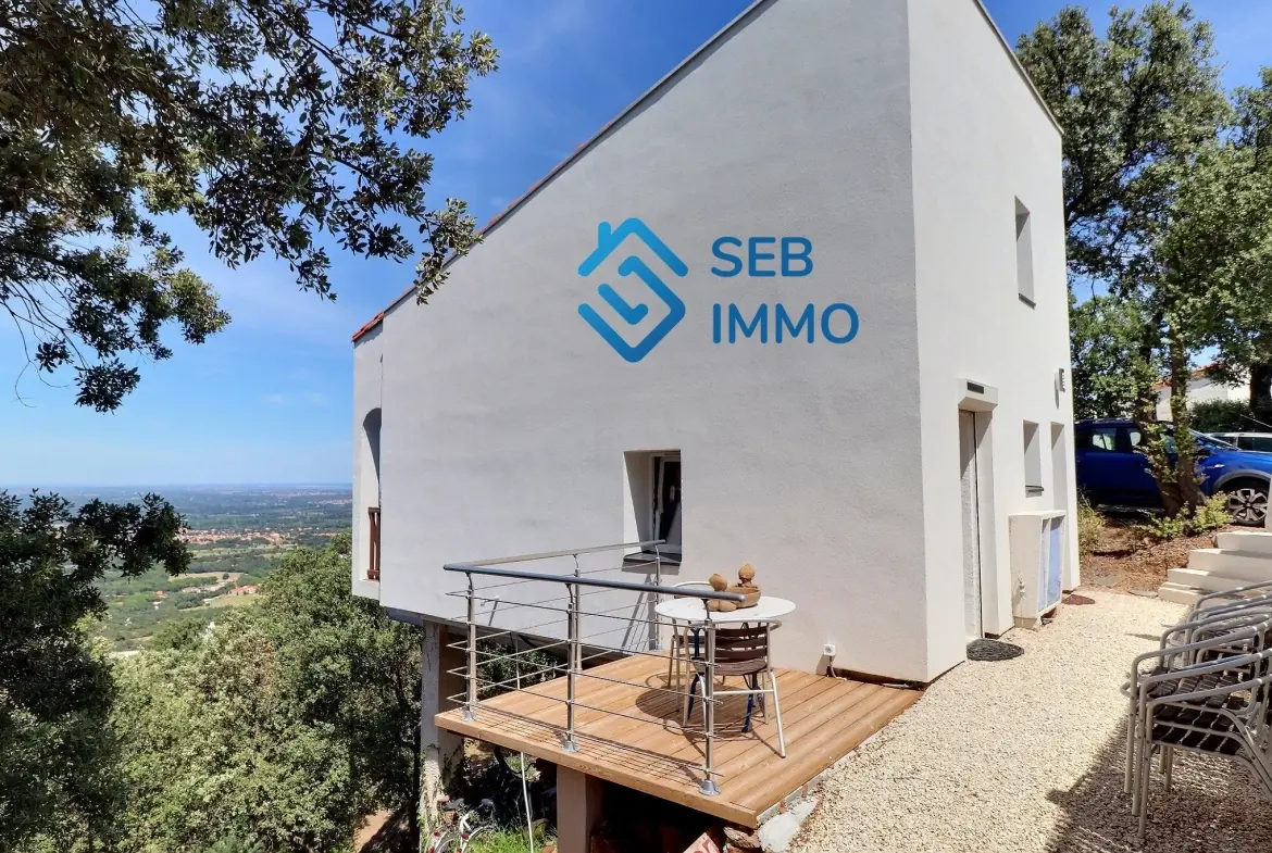 Maison indépendante rénovée avec vue spectaculaire à Laroque-des-Albères 