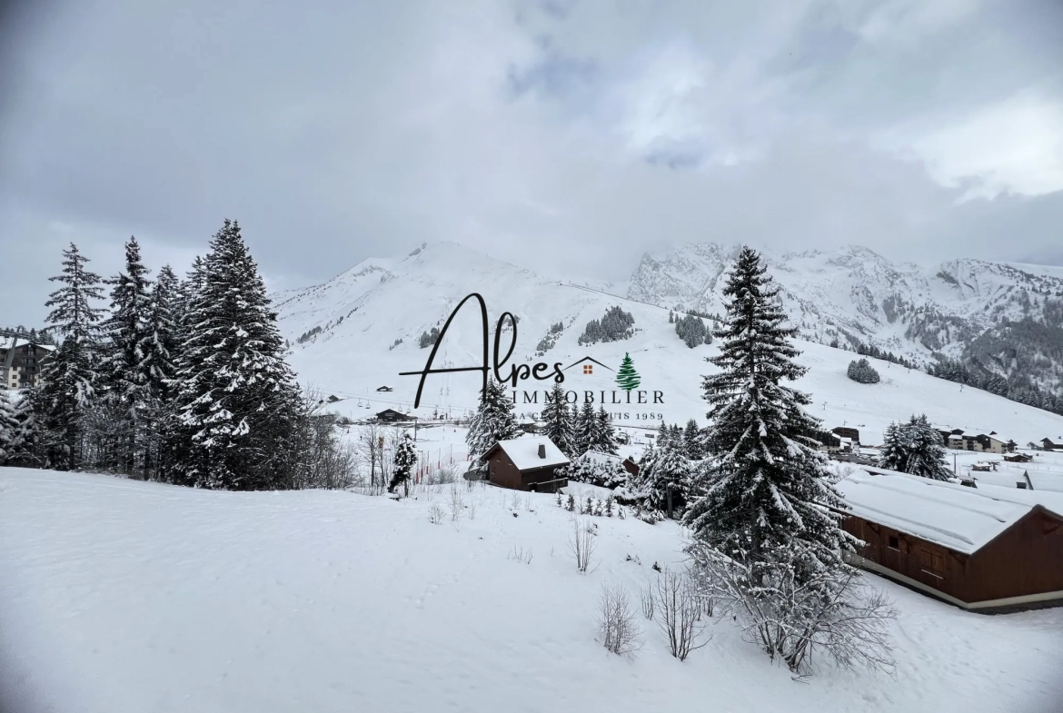 La vue depuis le balcon Appartement T2 entièrement meublé avec vue montagne à Manigod 