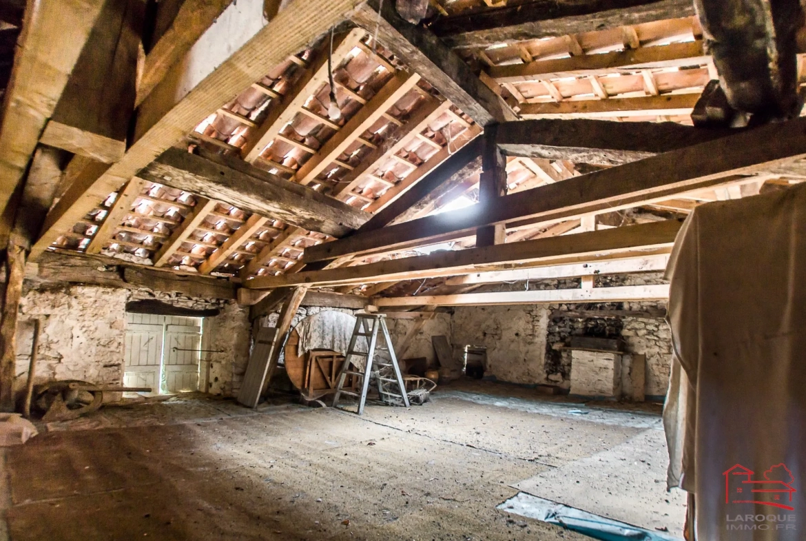 Maison ancienne à rénover avec grand terrain à vendre à Laroque-Timbaut 